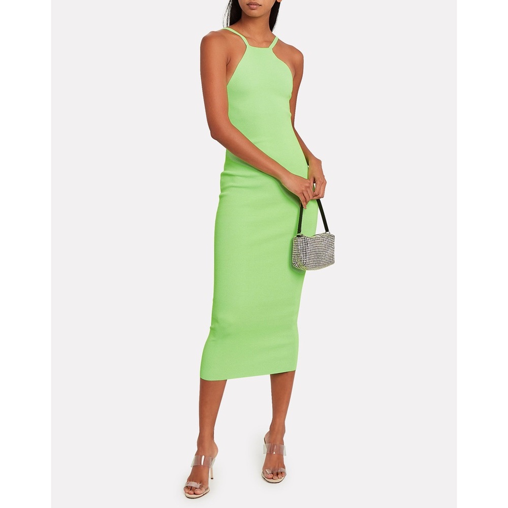 ALIX NYC Jay Dress Electric Green Neon Midi